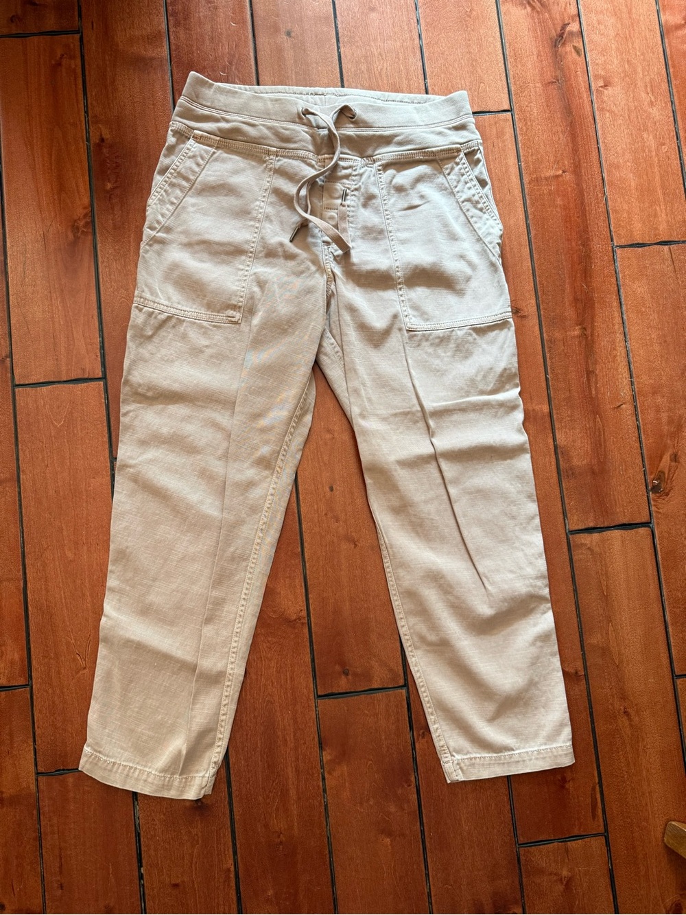 James Perse Beige Cropped Utility Pants